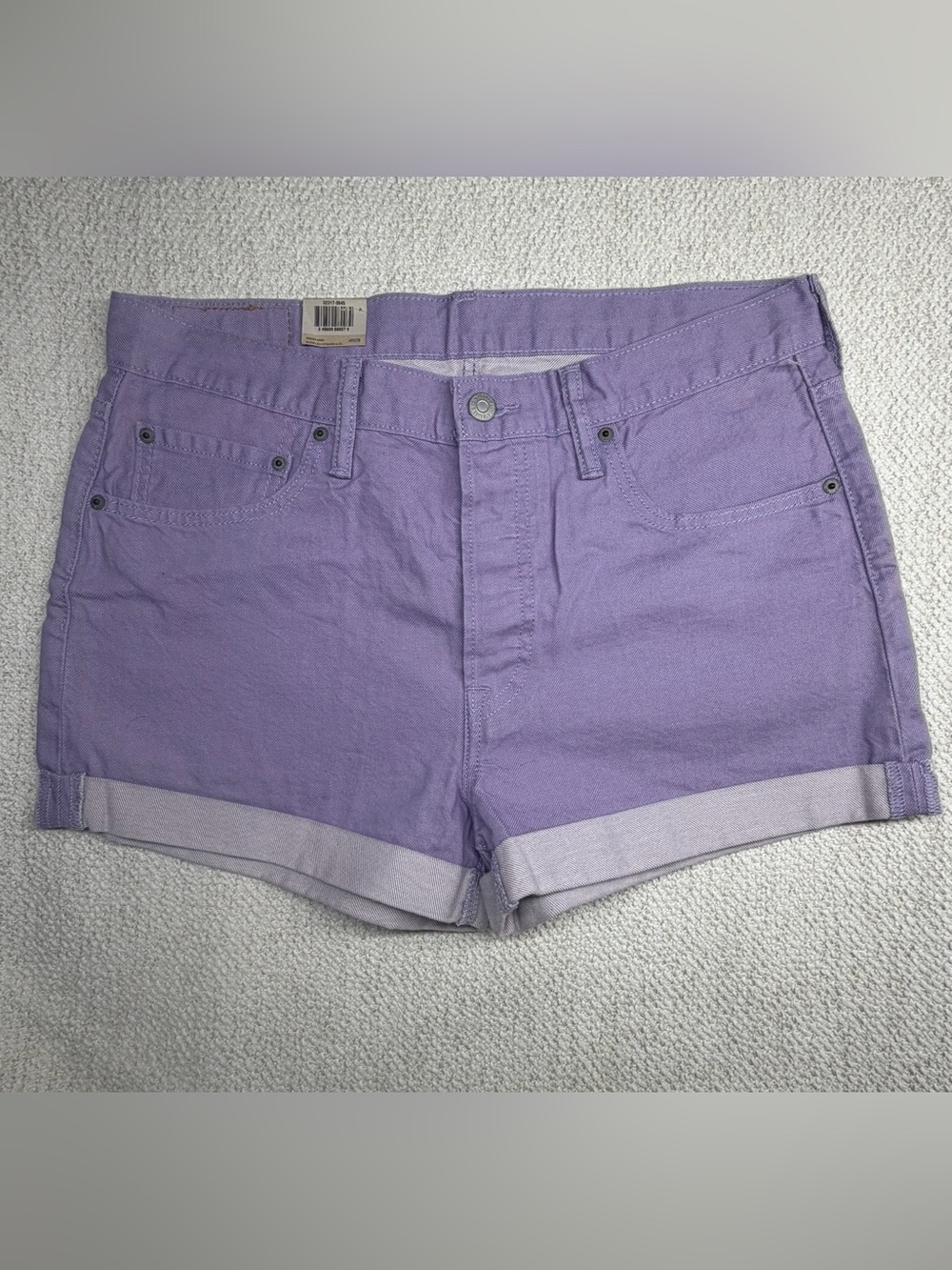 Levis 501 Denim Shorts Size 32 Pastel Purple Button Fly Mid Rise